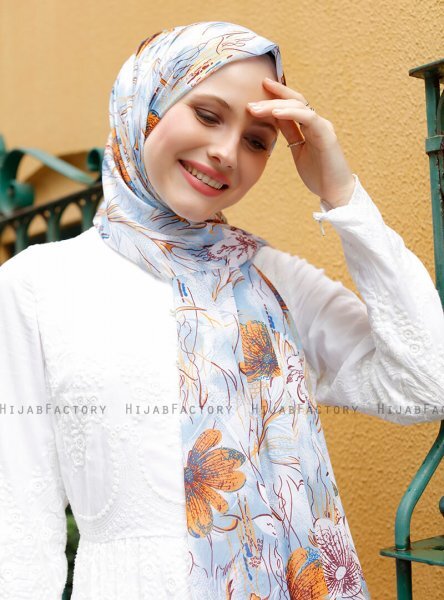 Pariza - Senapsgul Mönstrad Hijab