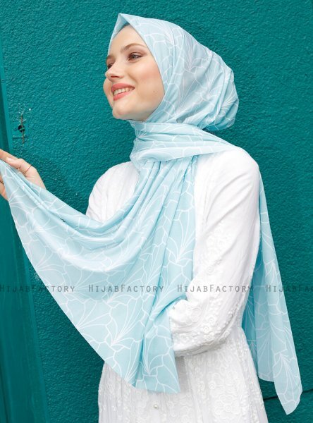 Pariza - Ljusgrön Mönstrad Hijab