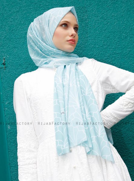Pariza - Ljusgrön Mönstrad Hijab