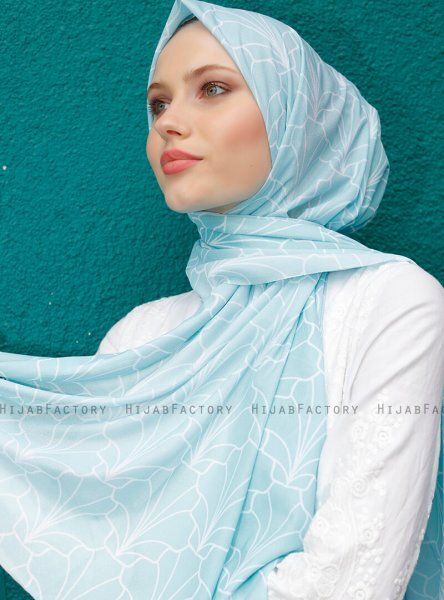 Pariza - Ljusgrön Mönstrad Hijab