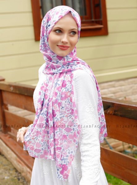 Pariza - Mörkrosa Mönstrad Hijab