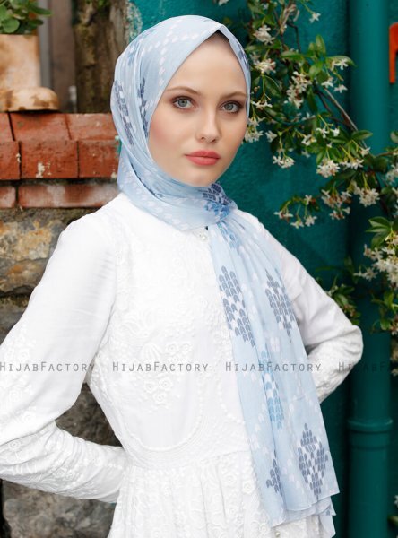 Pariza - Indigo Mönstrad Hijab