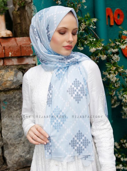 Pariza - Indigo Mönstrad Hijab