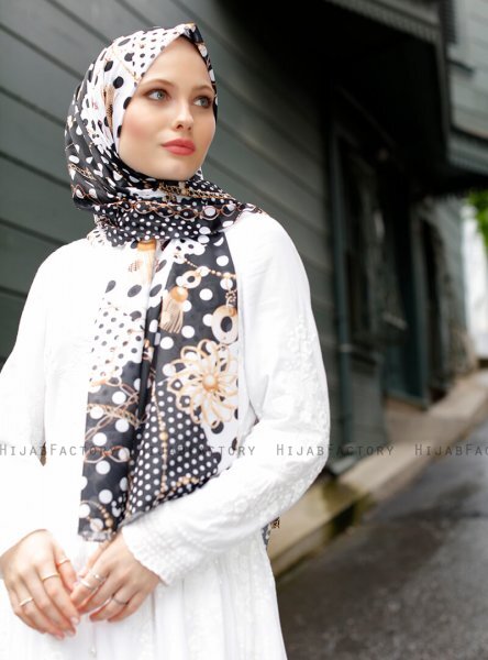 Pariza - Svart Mönstrad Hijab