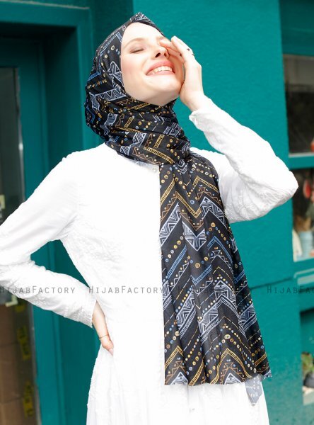 Pariza - Svart Cirkel Mönstrad Hijab