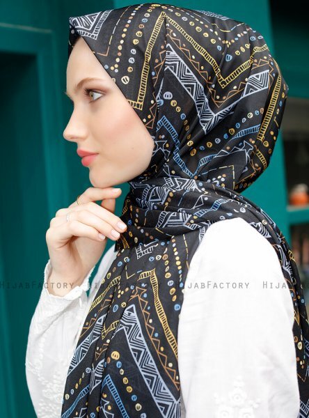 Pariza - Svart Cirkel Mönstrad Hijab
