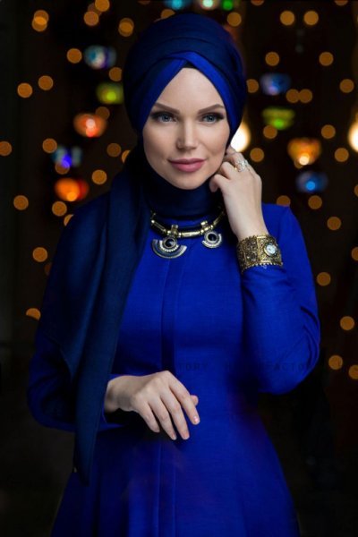 Queen Marinblå Hijab Sjal Muslima Wear 310102a