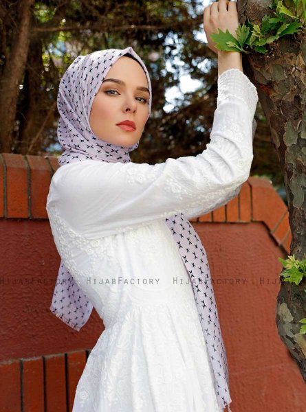 Radeyah - Rosa Mönstrad Hijab - Sal Evi