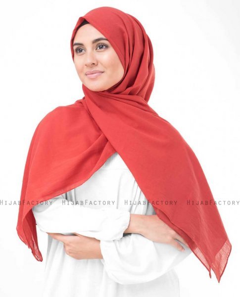 Red Risk Hallonröd Bomull Voile Hijab InEssence 5TA71b