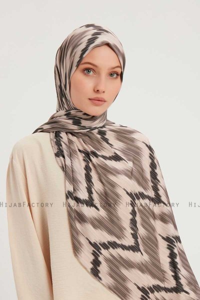 Tansu - Ljusbrun Mönstrad Hijab