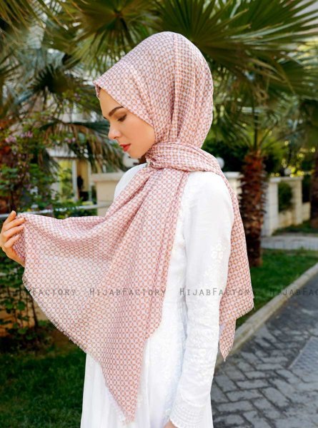 Romina - Brun Mönstrad Hijab - Sal Evi