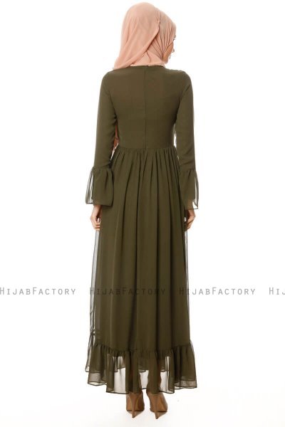 Samiya - Khaki Chiffon Klänning - Burun