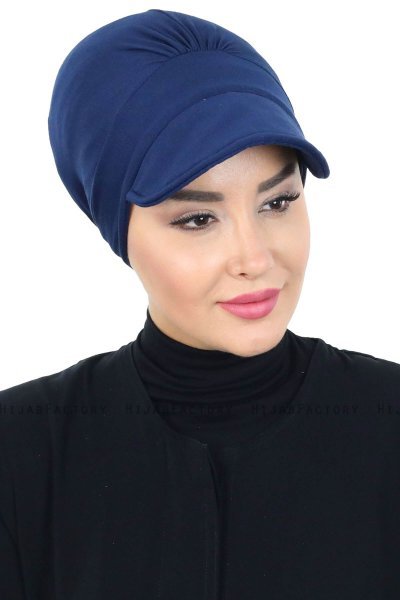 Sandra - Marinblå Bomull Turban - Ayse Turban