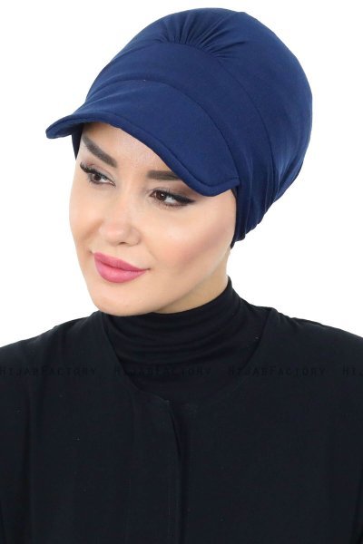 Sandra - Marinblå Bomull Turban - Ayse Turban