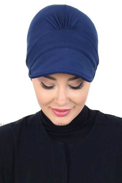 Sandra - Marinblå Bomull Turban - Ayse Turban