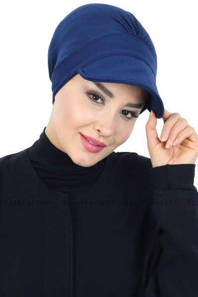 Sandra - Marinblå Bomull Turban - Ayse Turban
