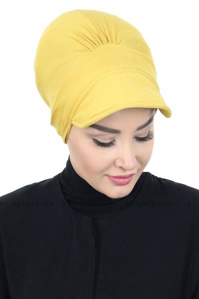 Sandra - Senapsgul Bomull Turban - Ayse Turban