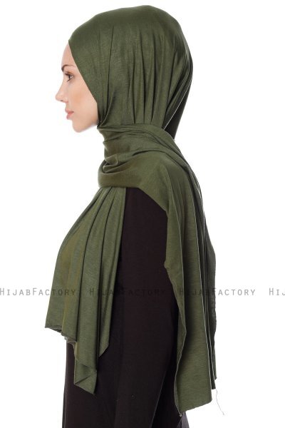 Seda - Khaki Jersey Hijab - Ecardin
