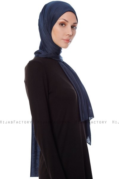 Seda - Marinblå Jersey Hijab - Ecardin