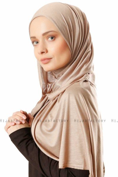 Seda - Taupe Jersey Hijab - Ecardin