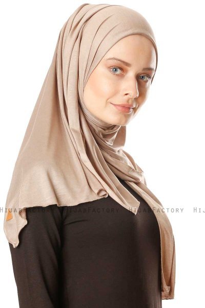 Seda - Taupe Jersey Hijab - Ecardin