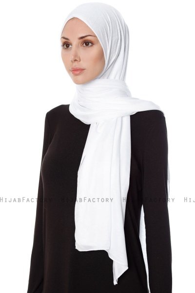 Seda - Vit Jersey Hijab - Ecardin