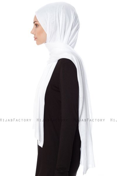 Seda - Vit Jersey Hijab - Ecardin
