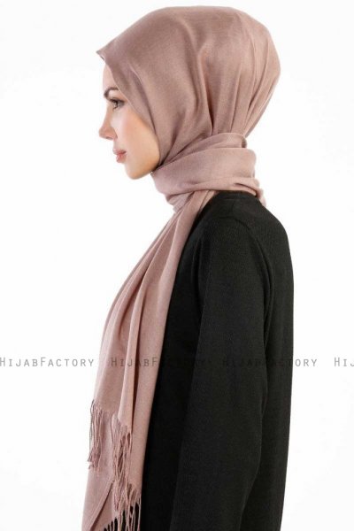 Selin Mörk Taupe Pashmina Hijab Sjal Özsoy 160285-3