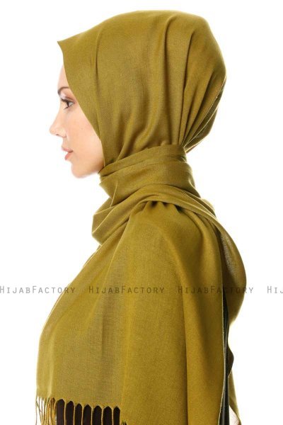 Selin - Olivgrön Pashmina Hijab - Özsoy
