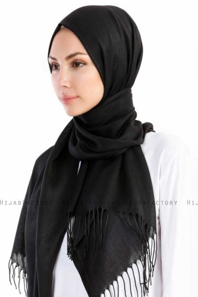 Selin Svart Pashmina Hijab Sjal Özsoy 160001-2