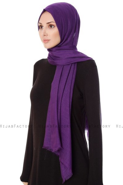 Selma - Deep Violet Enfärgad Hijab - Gülsoy