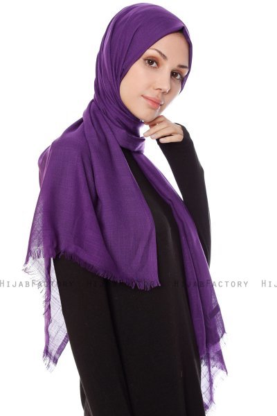 Selma - Deep Violet Enfärgad Hijab - Gülsoy