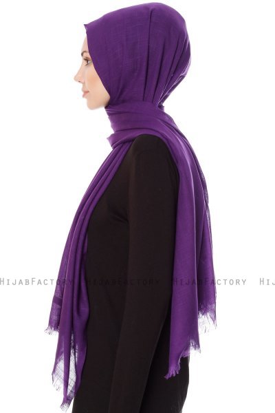Selma - Deep Violet Enfärgad Hijab - Gülsoy