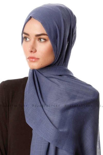 Selma - Denim Enfärgad Hijab - Gülsoy