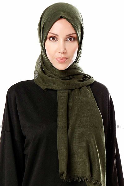 Selma - Khaki Enfärgad Hijab - Gülsoy