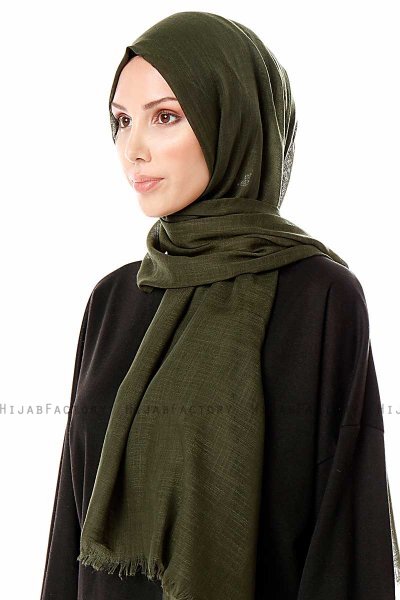 Selma - Khaki Enfärgad Hijab - Gülsoy