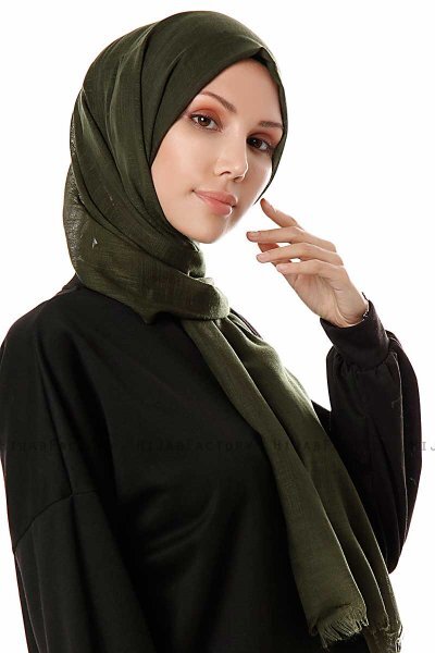 Selma - Khaki Enfärgad Hijab - Gülsoy