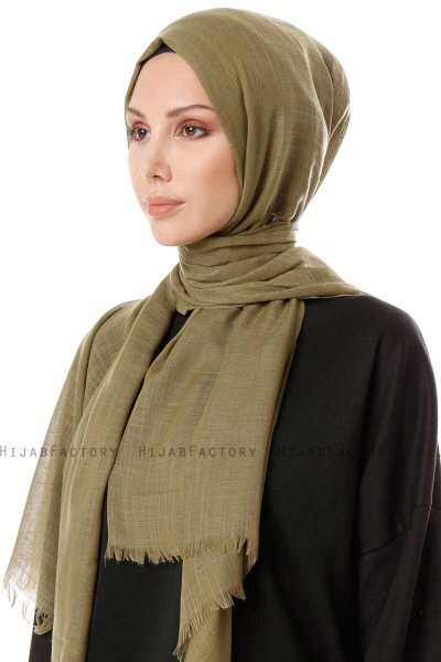 Selma - Ljus Khaki Enfärgad Hijab - Gülsoy