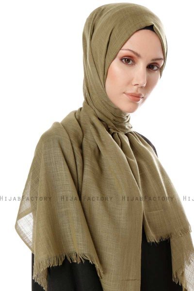 Selma - Ljus Khaki Enfärgad Hijab - Gülsoy