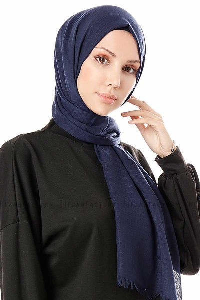 Selma - Marinblå Enfärgad Hijab - Gülsoy