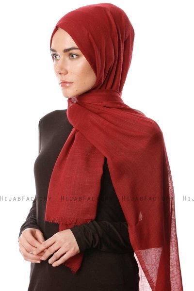 Selma - Mörk Bordeaux Enfärgad Hijab - Gülsoy