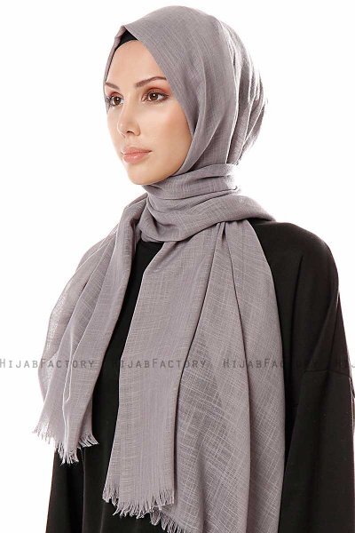 Selma - Mörkgrå Enfärgad Hijab - Gülsoy