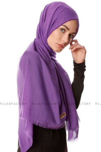 Selma - Mörklila Enfärgad Hijab - Gülsoy