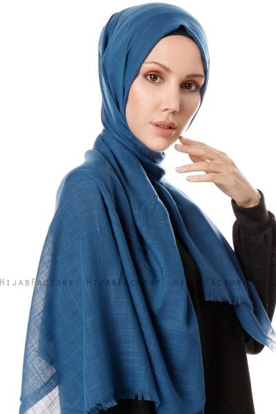 Selma - Petrolblå Enfärgad Hijab - Gülsoy