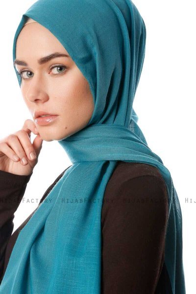 Selma - Petrolgrön Enfärgad Hijab - Gülsoy