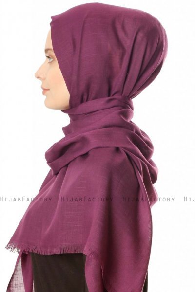 Selma - Plommon Enfärgad Hijab - Gülsoy