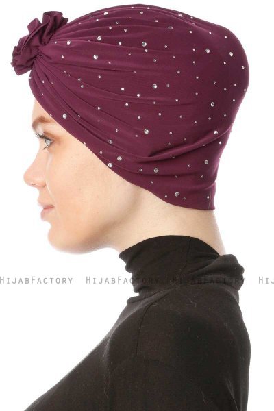 Shereen - Lila Crepe Chiffon Turban - Sehr-i Sal