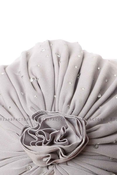 Shereen - Ljusgrå Crepe Chiffon Turban - Sehr-i Sal