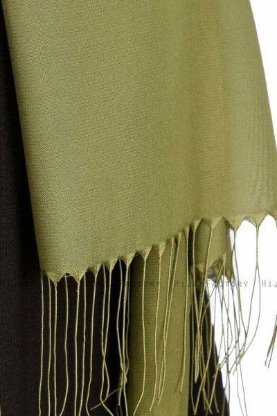 Sinem Khaki Chiffon Hijab Sjal Med Fransar 4A1419e