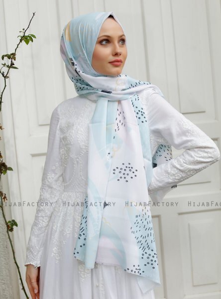 Yumna - Grön Mönstrad Hijab